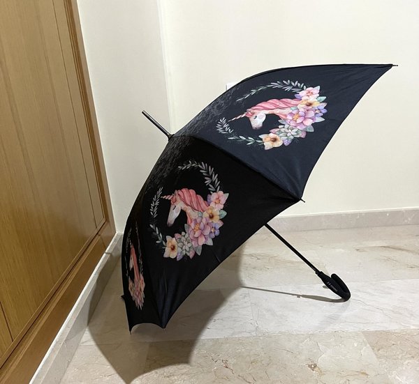 Paraguas unicornio Negro