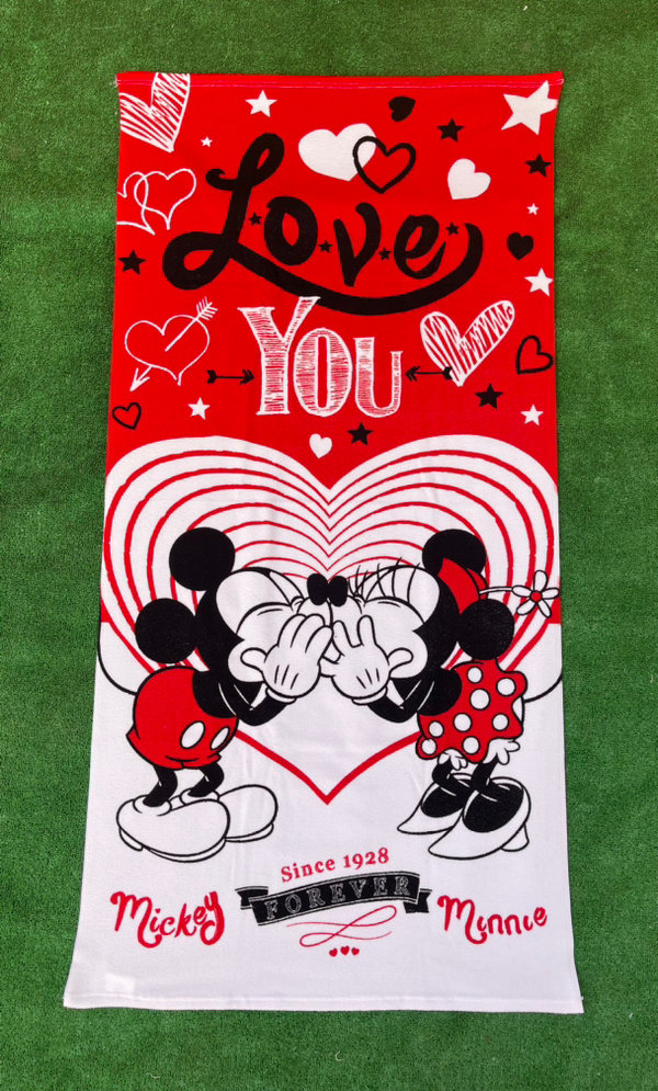 Toalla Corazón Mickey y Minnie Mou