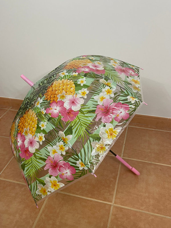 Paraguas Transparente  Flores