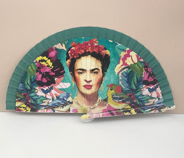 Abanico Frida Kahlo Pajarito